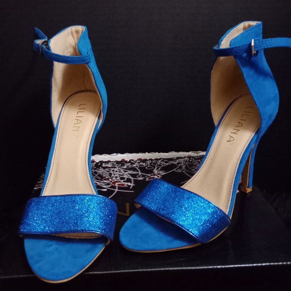 Blue Glitter Heels